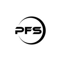 pfs brev logotyp design i illustration. vektor logotyp, kalligrafi mönster för logotyp, affisch, inbjudan, etc.