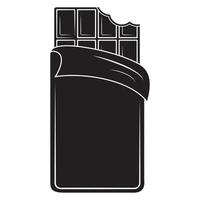 stor bar av Bitten choklad i en paket, svart stencil, isolerat vektor illustration silhuett ikon