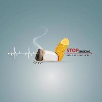 sluta rökning. Maj 31: a värld Nej tobak dag. Nej rökning dag medvetenhet. förgifta av cigarett. vektor. illustration vektor