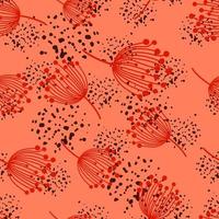 einfach Löwenzahn Silhouette nahtlos Muster. Blowball botanisch Hintergrund. abstrakt Blumen- Hintergrund. vektor