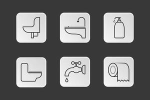 design illustration platt design toalett ikoner uppsättning vektor