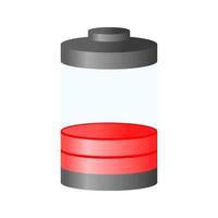 niedrig Batterie Symbol Design. realistisch Batterie Element Design vektor