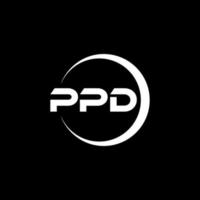 ppd brev logotyp design i illustration. vektor logotyp, kalligrafi mönster för logotyp, affisch, inbjudan, etc.