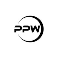 ppw brev logotyp design i illustration. vektor logotyp, kalligrafi mönster för logotyp, affisch, inbjudan, etc.