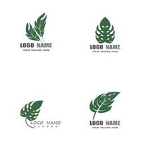 monstera leaf logo vektor design