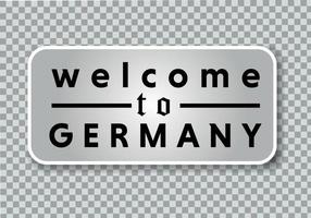herzlich willkommen zu Deutschland Jahrgang Metall Zeichen auf ein png Hintergrund, Vektor Illustration