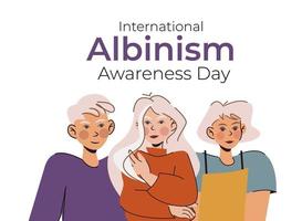 internationell albinism medvetenhet dag. juni 13. människor med albinism vektor