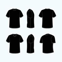 översikt svart t-shirt falsk upp mall vektor