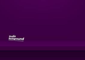 realistisches violettes Regal an der Studiowand. leerer Studio-Violett-Hintergrund für Produktanzeige mit Kopierraum. vektor
