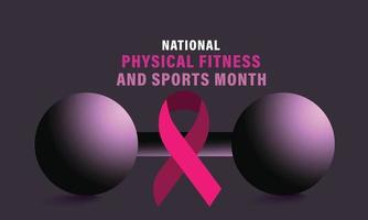 National physisch Fitness und Sport Monat dürfen. Vektor Vorlage Hintergrund, Banner, Karte, Poster