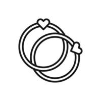 editierbar von Paar Ringe Symbol, Linie Kunst Symbol mit zum Präsentation, Webseite und Anwendung vektor