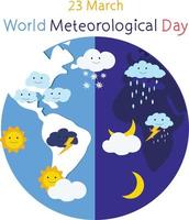 Welt meteorologisch Tag Vektor Illustration.