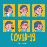 covid19 symptom. sjukvårdskoncept. vektor