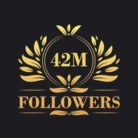 42m Anhänger Feier Design. luxuriös 42m Anhänger Logo zum Sozial Medien Anhänger vektor