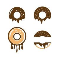 Donut Logo Bilder Illustration Set vektor