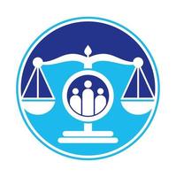 Gerechtigkeit Menschen Logo Design Vektor. Gesetz Feste und Menschen Logo Symbol Vorlage Design. vektor
