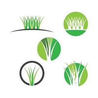 gräs logotyp bilder illustration set vektor