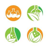 Naturmedizin Logo Bilder Illustration Set vektor