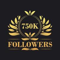 750.000 Anhänger Feier Design. luxuriös 750.000 Anhänger Logo zum Sozial Medien Anhänger vektor