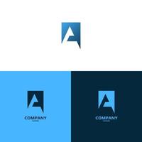 en enkel och elegant brev en logotyp, i en skön ljus blå och mörk blå lutning Färg. lämplig för förstärkning din företag identitet vektor