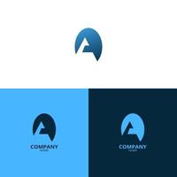 ein einfach und elegant Brief ein Logo, im ein schön Licht Blau und dunkel Blau Gradient Farbe. geeignet zum Stärkung Ihre Geschäft Identität vektor