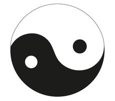 Yin-Yang. das Zeichen von Yin und Yang. ein Symbol von Gerechtigkeit und Gleichgewicht. Vektor Illustration.