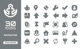 uppsättning av navigering ikoner och symbol vektor