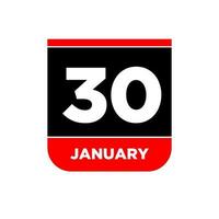 30:e januari vektor kalender sida. 30 jan ikon.