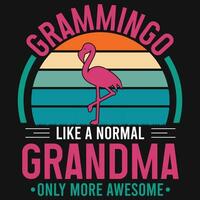 grammingo tycka om en vanligt mormor årgångar tshirt design vektor