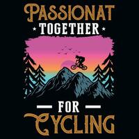 Berg Fahrrad Fahrrad Reiten Abenteuer Grafik T-Shirt Design vektor