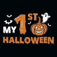 glücklich Halloween 31 Oktober Hexen Boo typografisch T-Shirt Design vektor