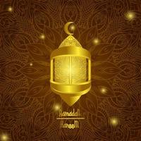 ramadan lykta guld stil vektor illustration