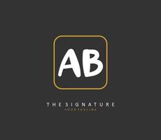 ab Initiale Brief Handschrift und Unterschrift Logo. ein Konzept Handschrift Initiale Logo mit Vorlage Element. vektor