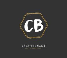 c b cb första brev handstil och signatur logotyp. en begrepp handstil första logotyp med mall element. vektor
