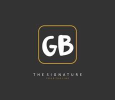 G b gb Initiale Brief Handschrift und Unterschrift Logo. ein Konzept Handschrift Initiale Logo mit Vorlage Element. vektor