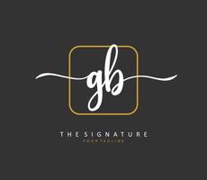 G b gb Initiale Brief Handschrift und Unterschrift Logo. ein Konzept Handschrift Initiale Logo mit Vorlage Element. vektor