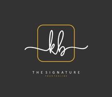 k b kb Initiale Brief Handschrift und Unterschrift Logo. ein Konzept Handschrift Initiale Logo mit Vorlage Element. vektor