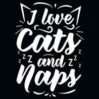 Katzen typografisch T-Shirt Design Vektor Design