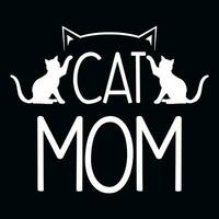 katter katt mamma galen katter typografisk tshirt design vektor