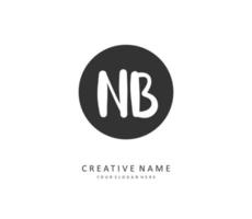 n b nb Initiale Brief Handschrift und Unterschrift Logo. ein Konzept Handschrift Initiale Logo mit Vorlage Element. vektor