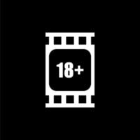 Zeichen von Erwachsene nur zum achtzehn Plus oder 18 Plus und zwanzig einer Plus oder 21 Plus Alter im das Filmstreifen. Alter Bewertung Film Symbol Symbol zum Film Poster, Apps, Webseite oder Grafik Design Element. Vektor