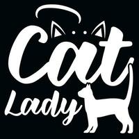 Katzen Katze Mama verrückt Katzen typografisch T-Shirt Design vektor