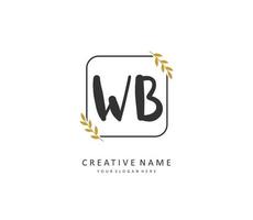 w b wb Initiale Brief Handschrift und Unterschrift Logo. ein Konzept Handschrift Initiale Logo mit Vorlage Element. vektor