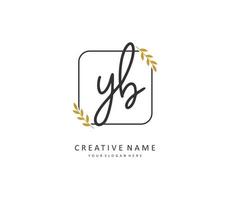 y b yb Initiale Brief Handschrift und Unterschrift Logo. ein Konzept Handschrift Initiale Logo mit Vorlage Element. vektor