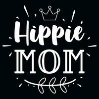 Hippie Mama Mütter Tag typografisch T-Shirt Design vektor