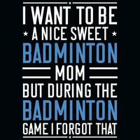 Badminton spielen typografisch T-Shirt Design vektor