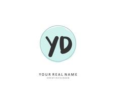 yd Initiale Brief Handschrift und Unterschrift Logo. ein Konzept Handschrift Initiale Logo mit Vorlage Element. vektor