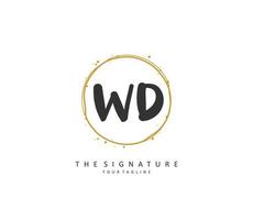 wd Initiale Brief Handschrift und Unterschrift Logo. ein Konzept Handschrift Initiale Logo mit Vorlage Element. vektor