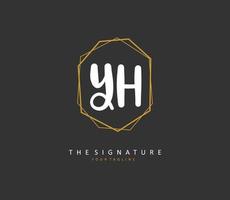 y h yh Initiale Brief Handschrift und Unterschrift Logo. ein Konzept Handschrift Initiale Logo mit Vorlage Element. vektor