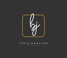 bj Initiale Brief Handschrift und Unterschrift Logo. ein Konzept Handschrift Initiale Logo mit Vorlage Element. vektor